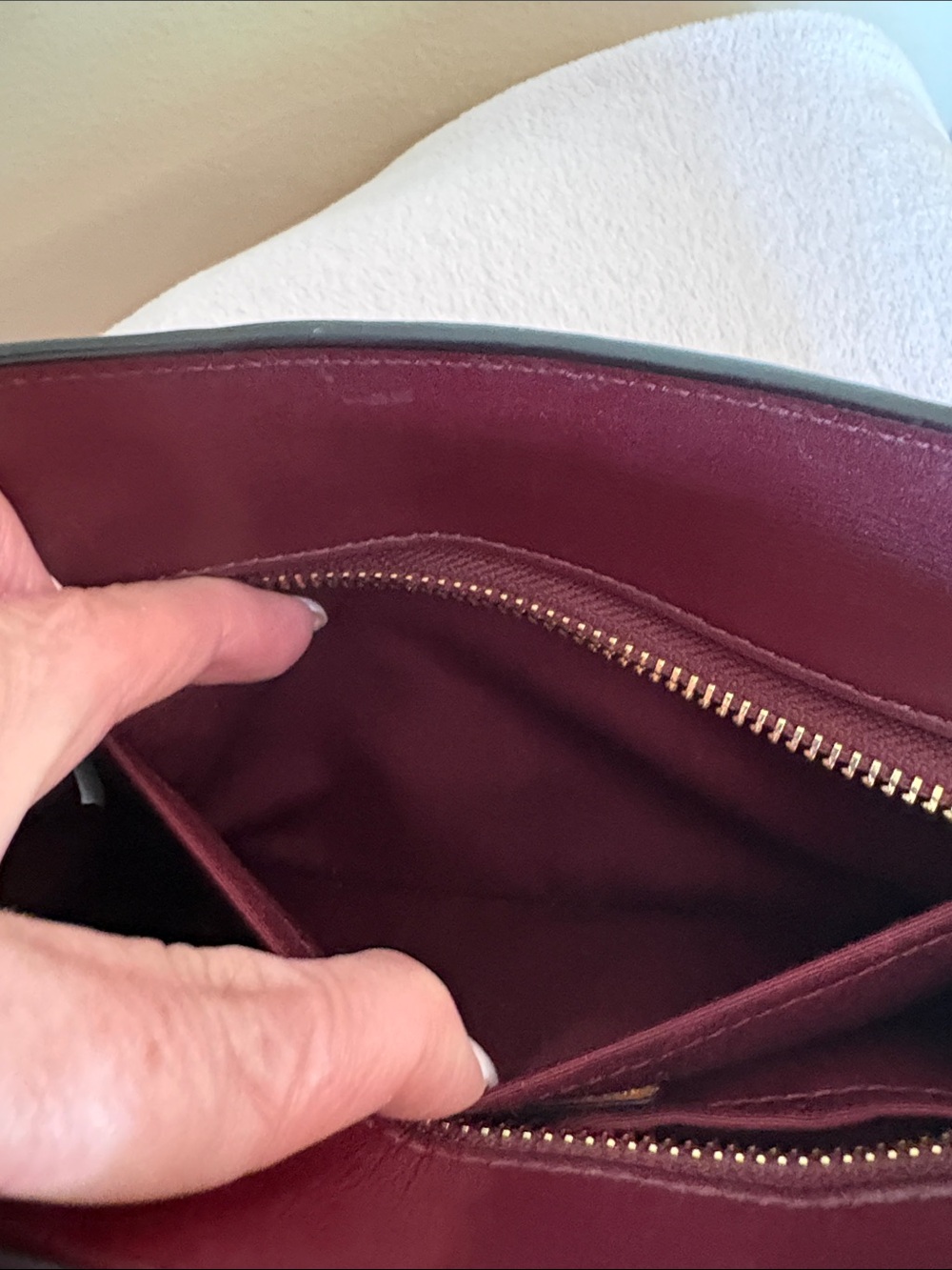 Coach Mini Blake Carryall F37635 Burgundy Pebbled Leather Crossbody Satchel - Picture 5 of 11